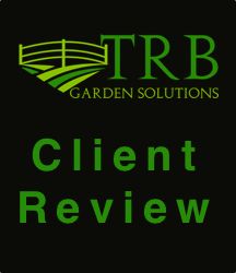 TRB garden solutions client review graphic.